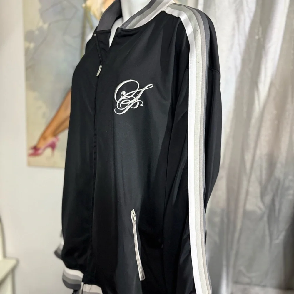 South Pole Black and White Bomber Jacket with Logo